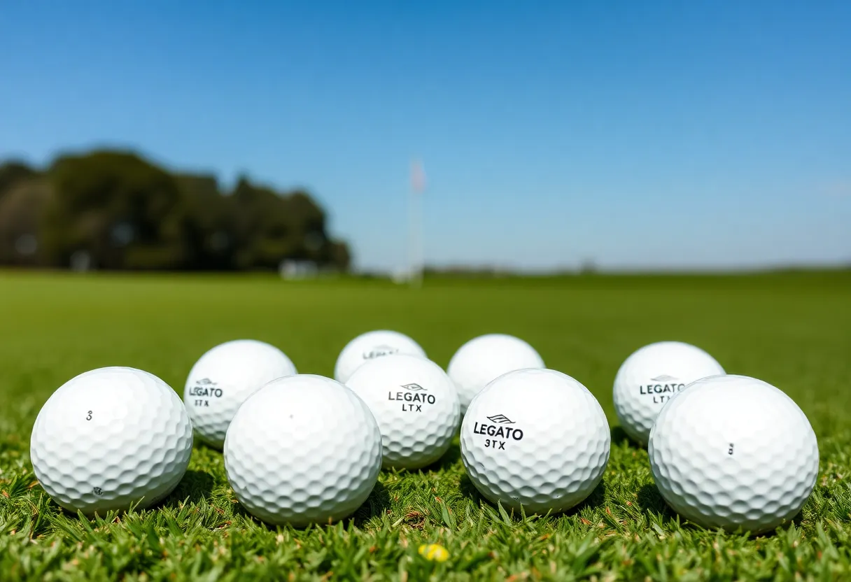 Legato LTX 3085 golf balls on a golf course