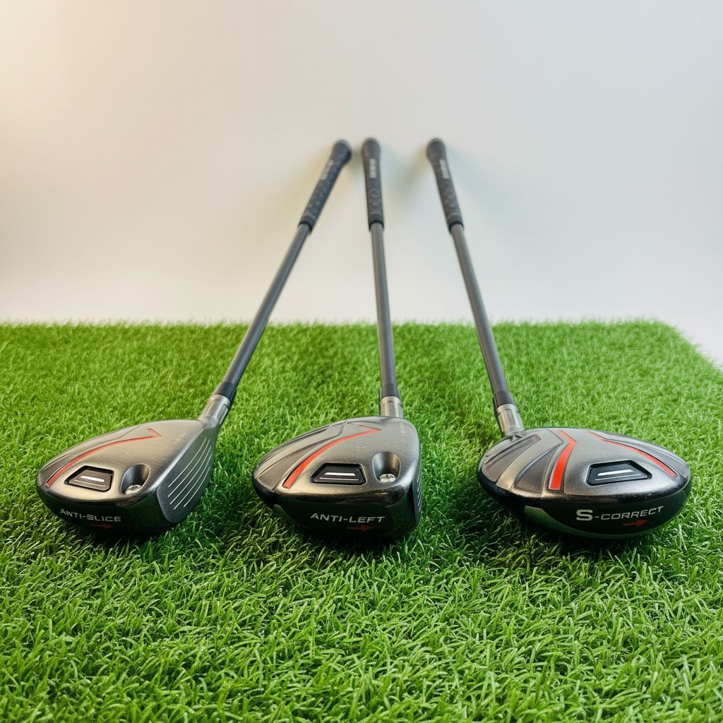 A collection of anti-left golf fairway woods and hybrids