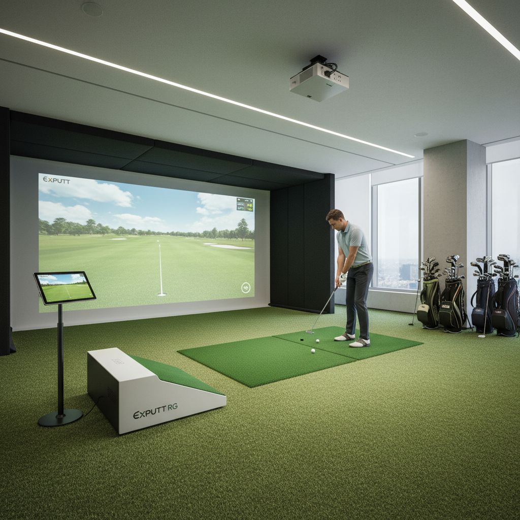 Advanced Exputt RG Golf Putting Simulator in use