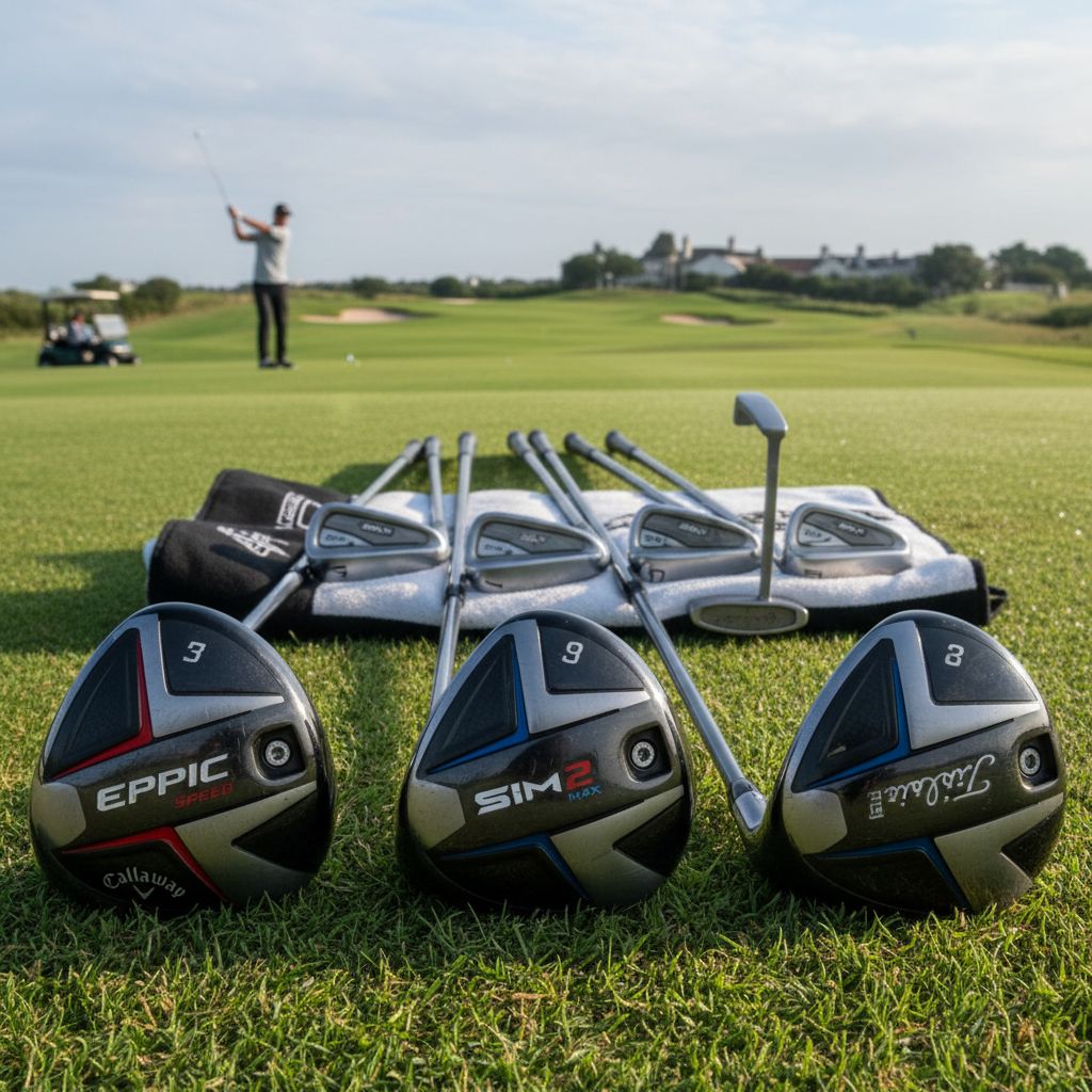 Variety of golf clubs arranged for optimal performance