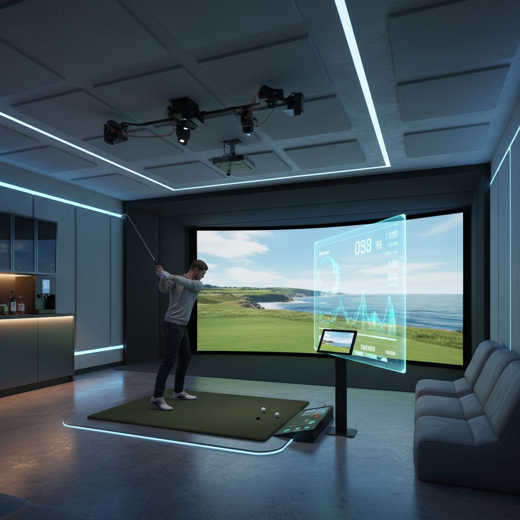 State-of-the-art indoor golf simulator at X-Golf Avon