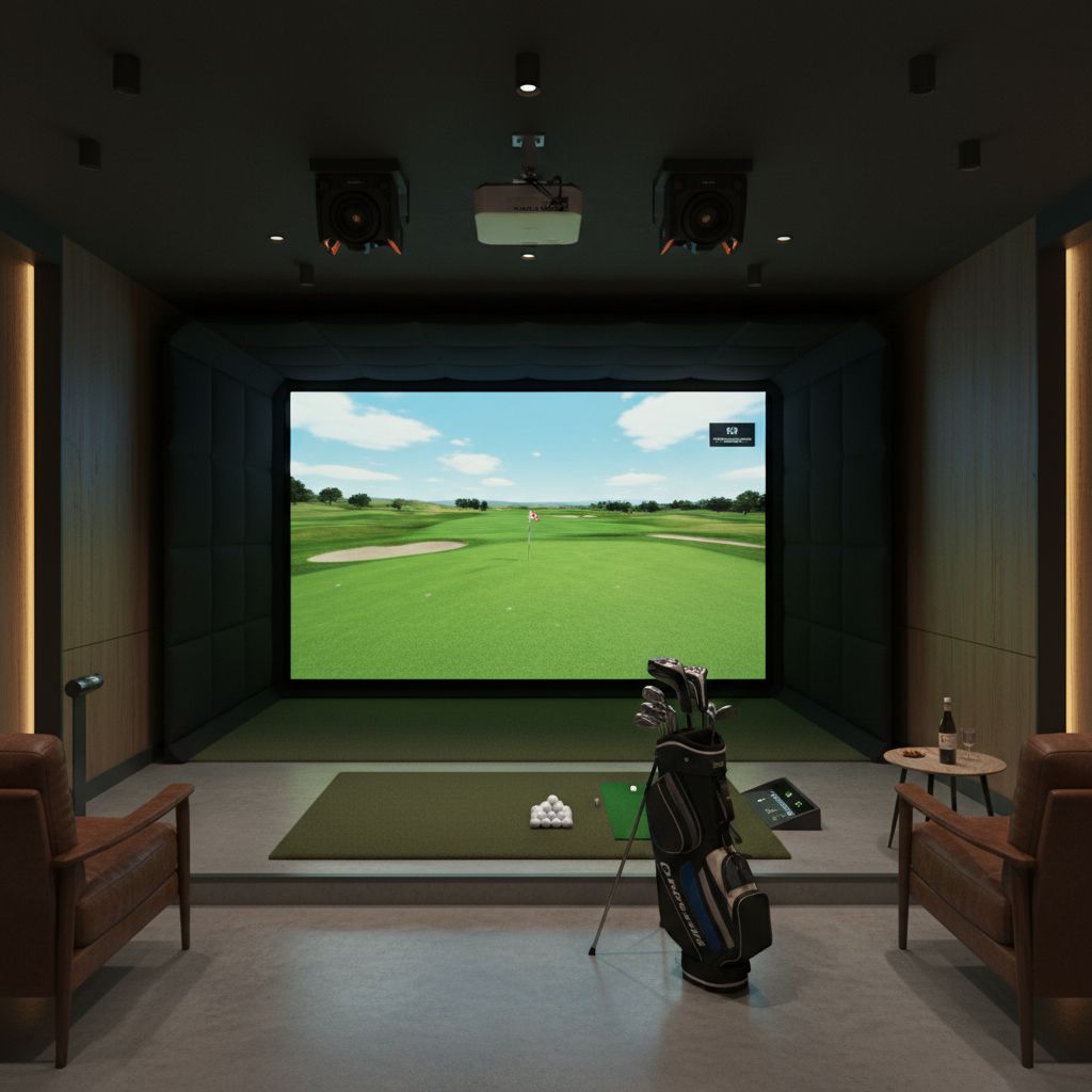 Indoor golf simulator featuring advanced technology