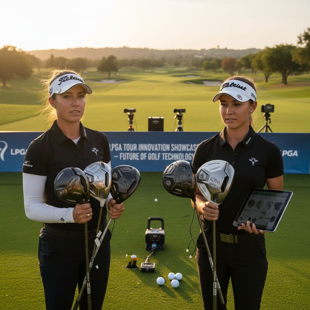 Rose Zhang and Nelly Korda with Prototype Golf Drivers