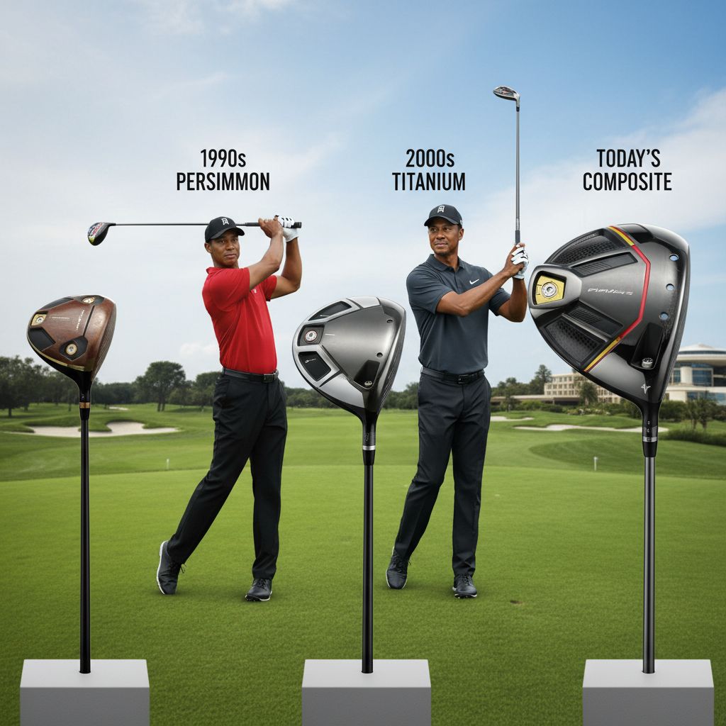 Collection of golf drivers used by Tiger Woods