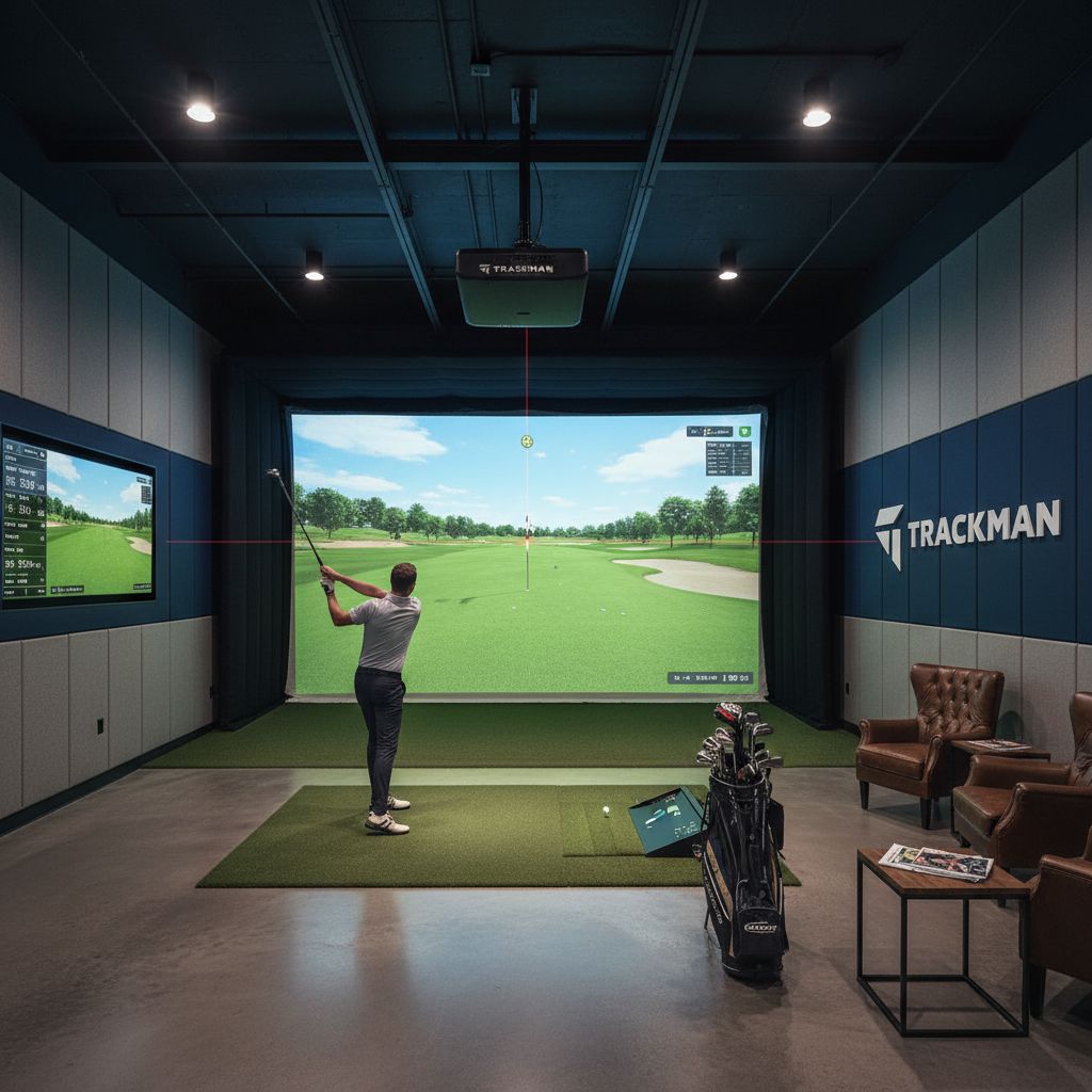 Trackman golf simulator at Back Nine Indoor Golf