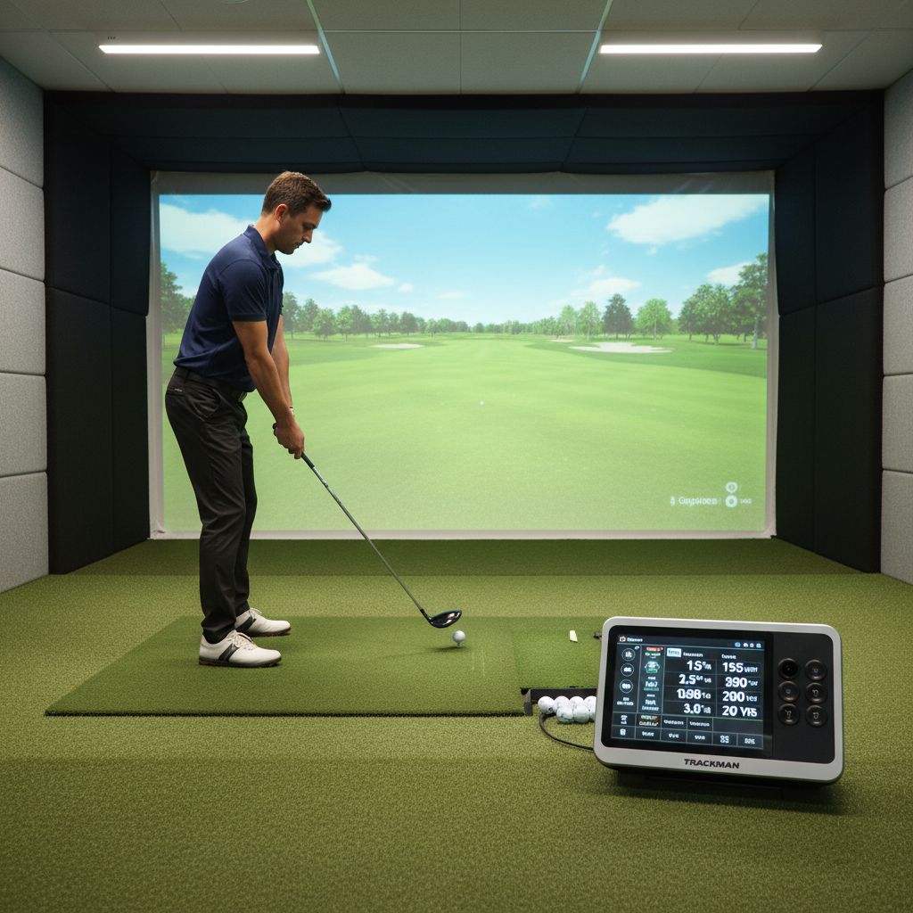 Blue Tees Rainmaker Launch Monitor in action