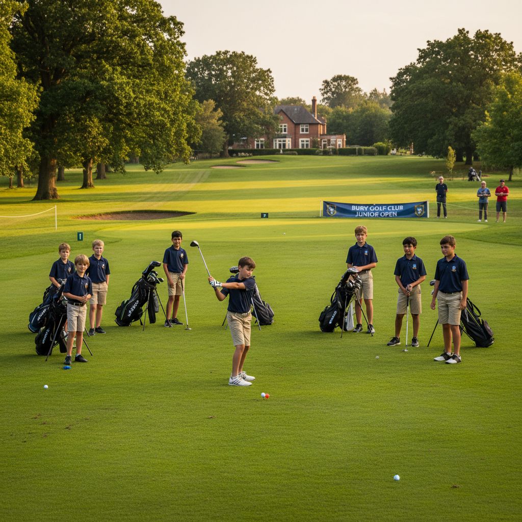 Young golfers enjoying a junior event at Bury Golf Club