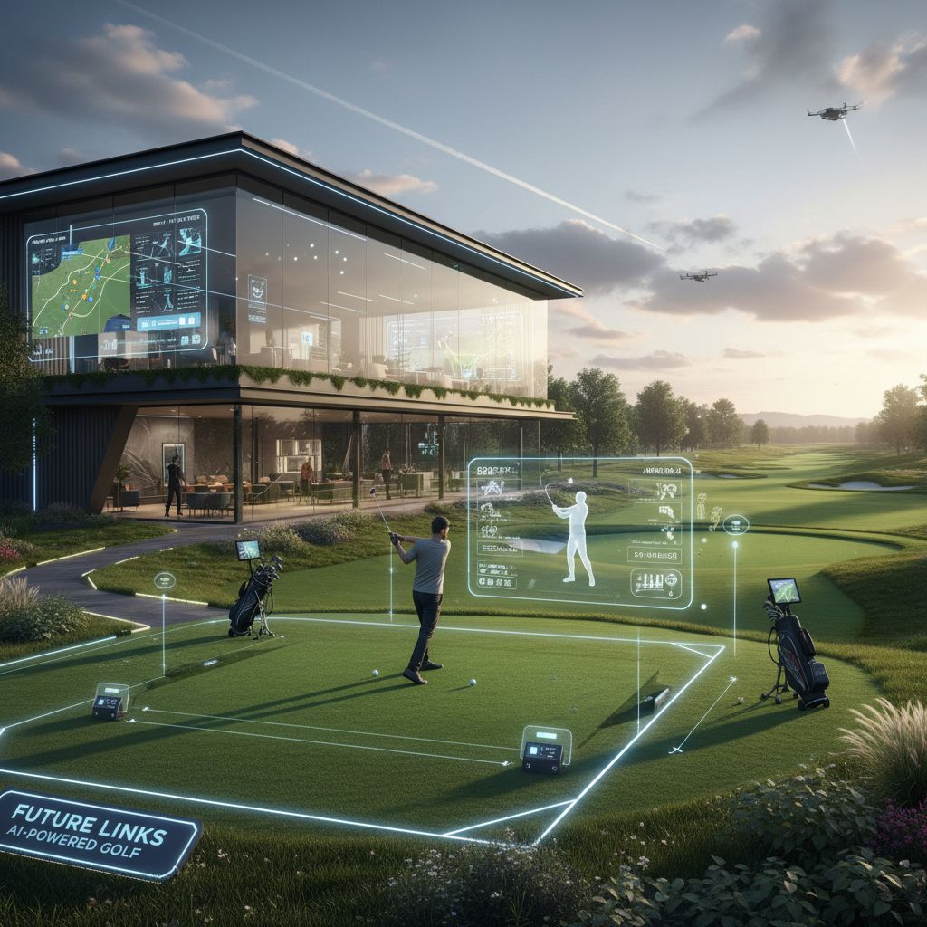 Historic Caerphilly Golf Club with AI technology visuals