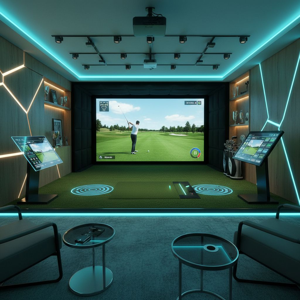 Indoor golf simulator featuring advanced technology