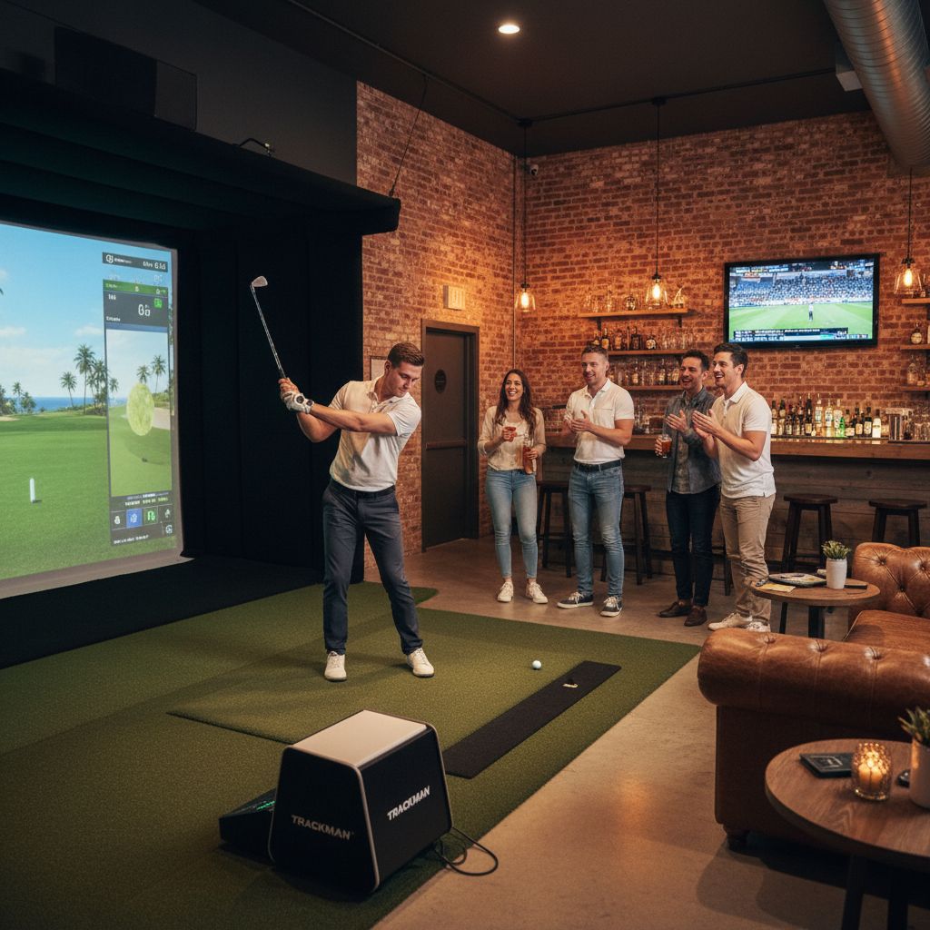 Trackman golf simulator at Flush Golf in Auckland
