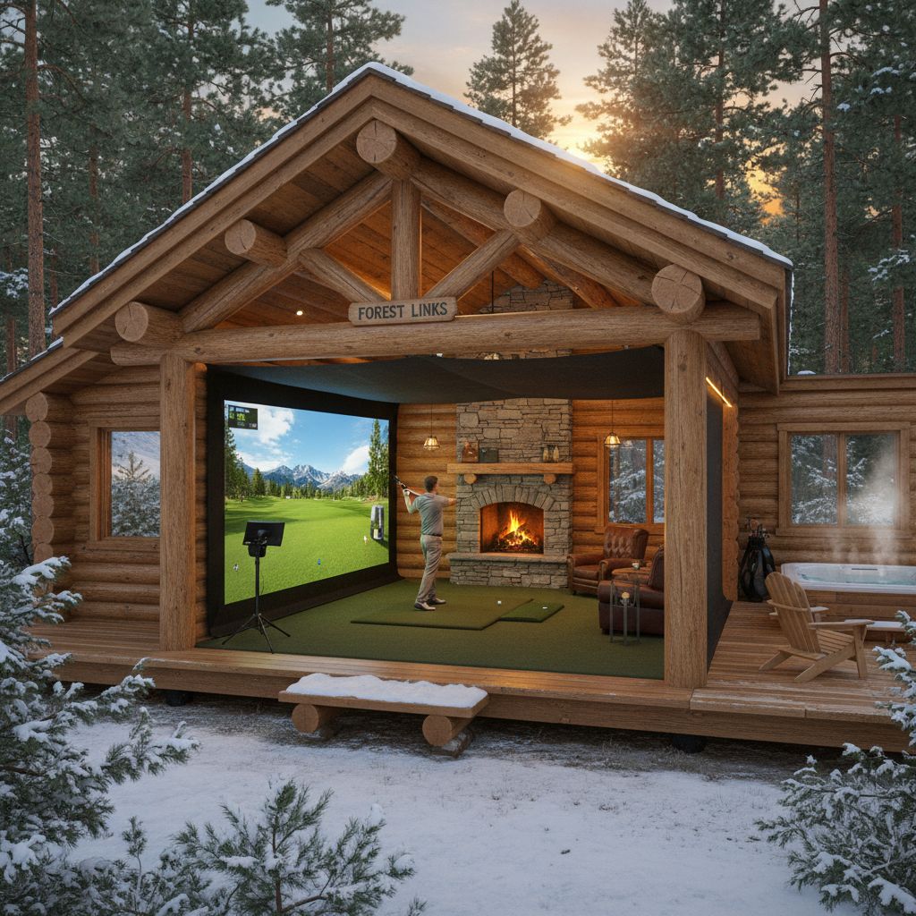 Proposed golf simulator cabin at a historic property