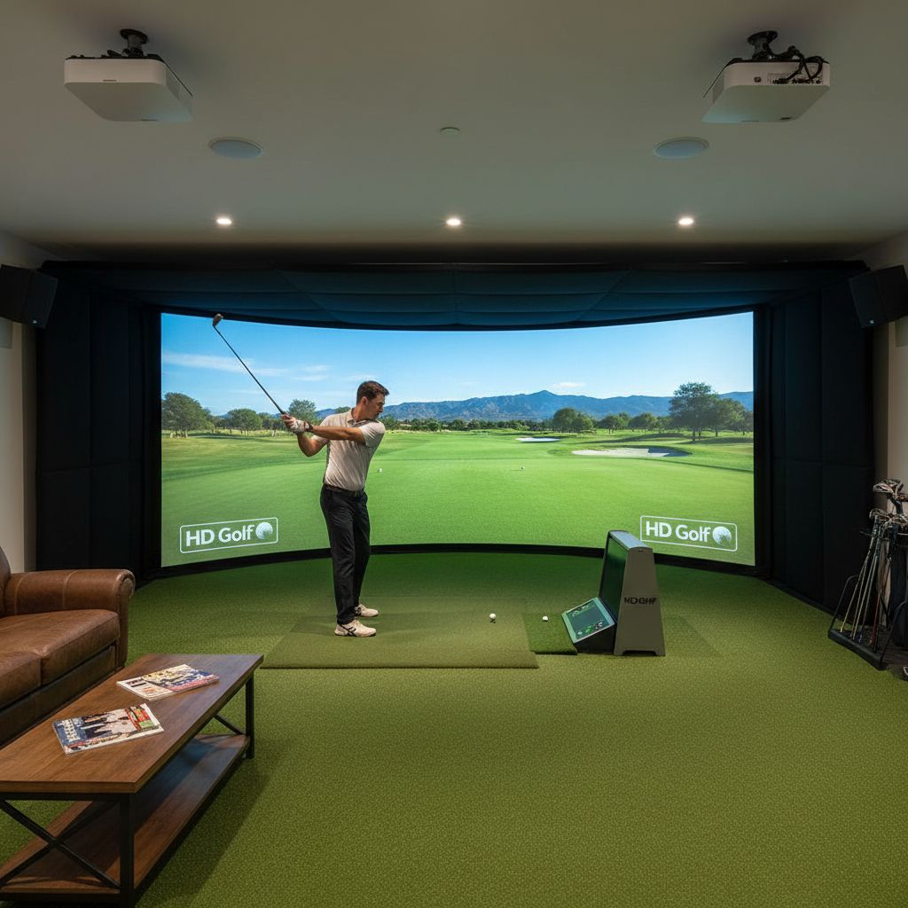 Participants enjoying a Golf Simulator Tournament at North Swing Golf Lounge