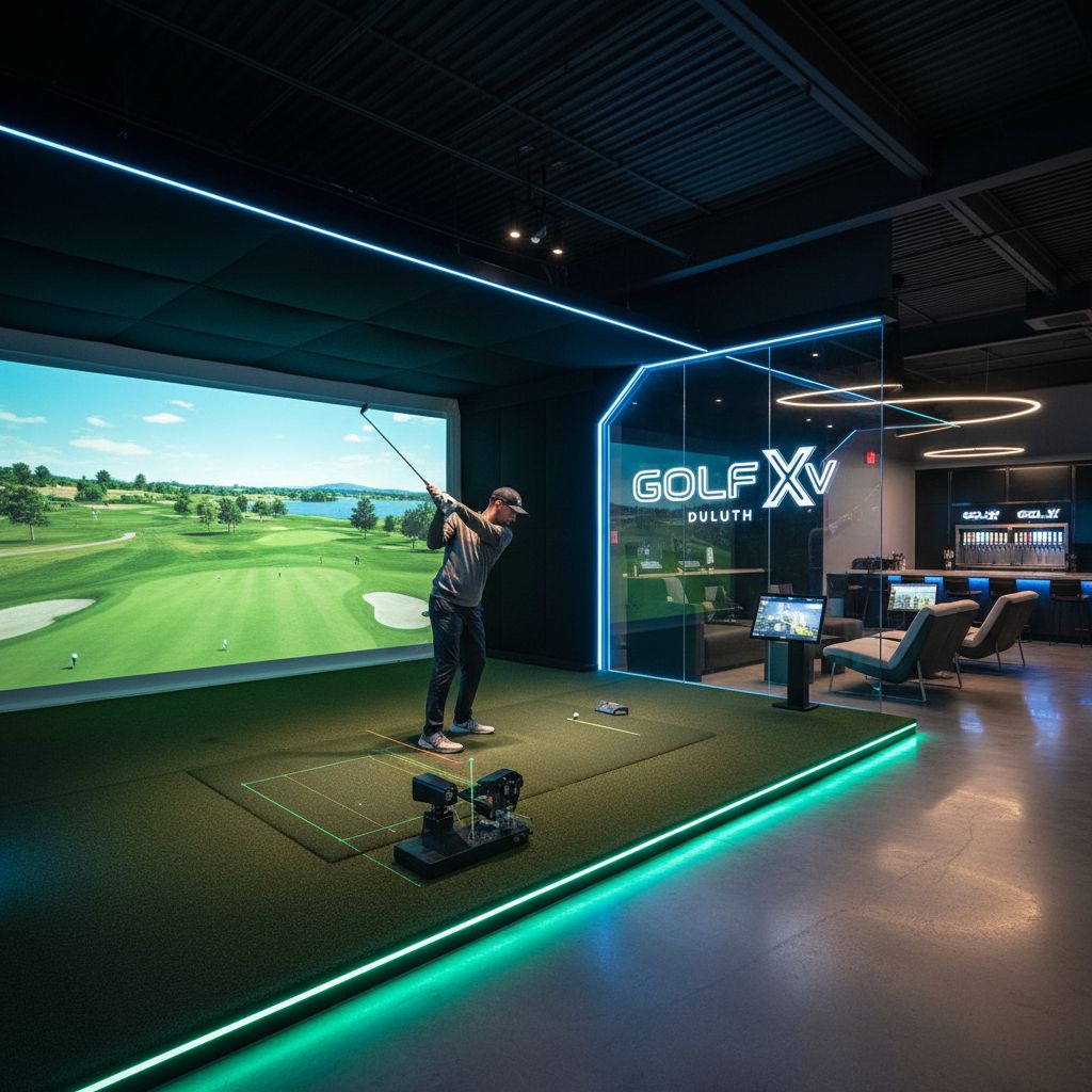 Golf simulator bay at Golf VX Duluth