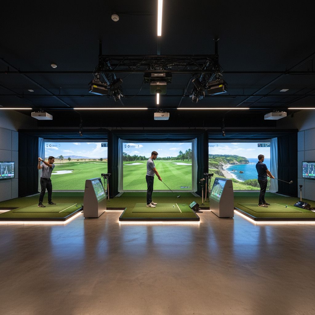 Indoor golf simulator at In 2 Golf in Lloydminster