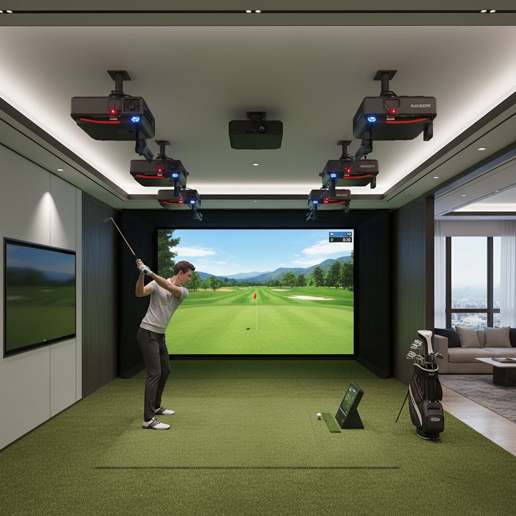 Indoor golf simulator at North Shropshire golf course
