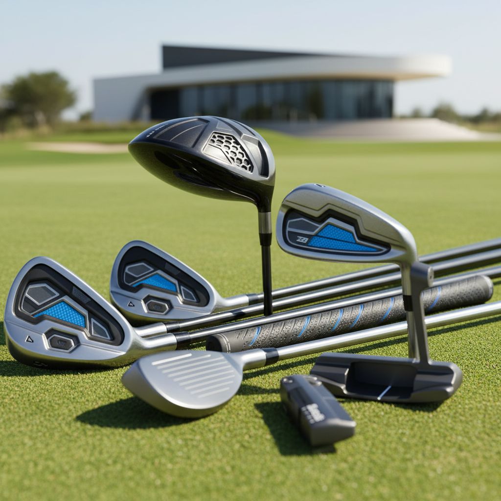 Image showcasing advanced modern golf clubs and equipment