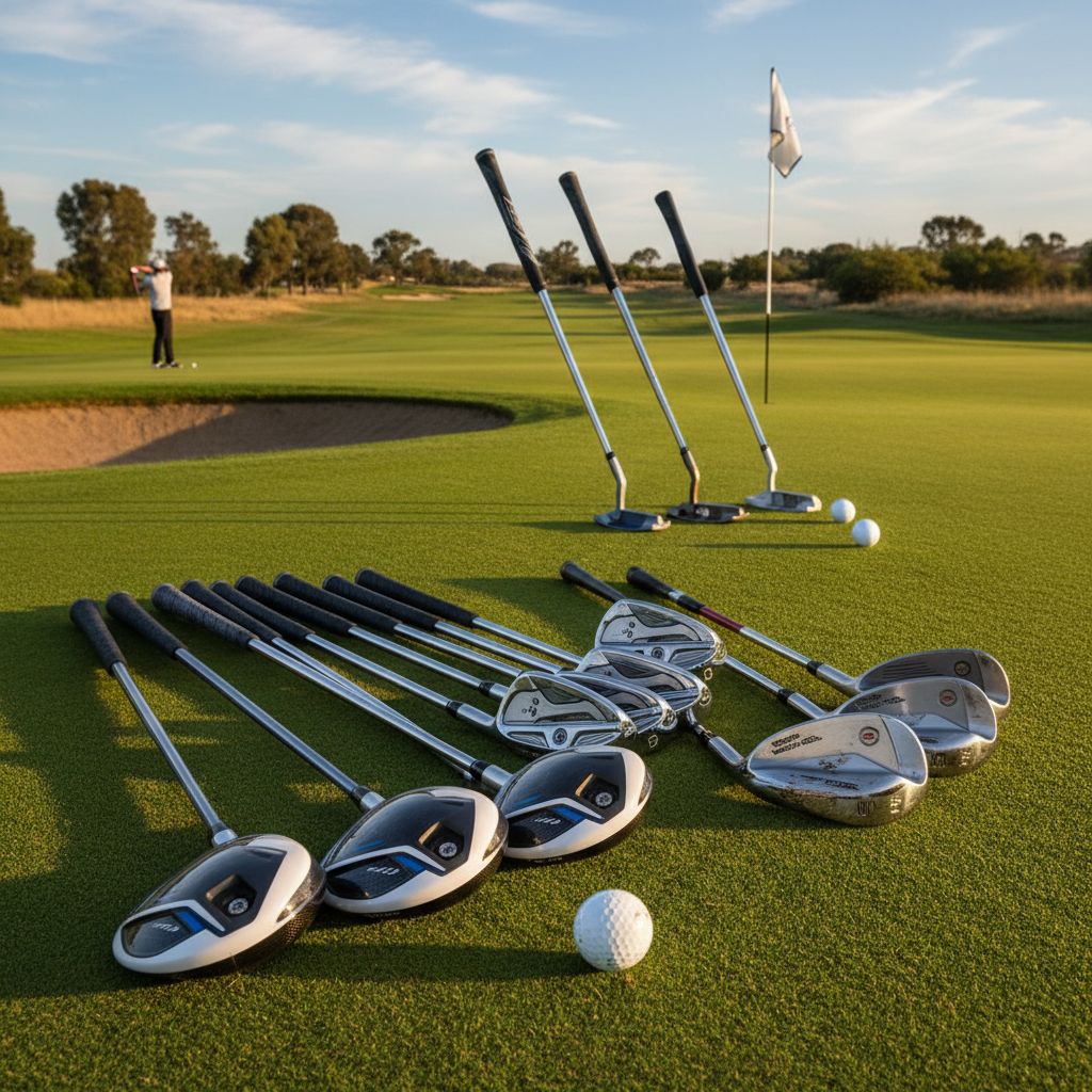 New golf equipment including drivers, irons, wedges, and putters