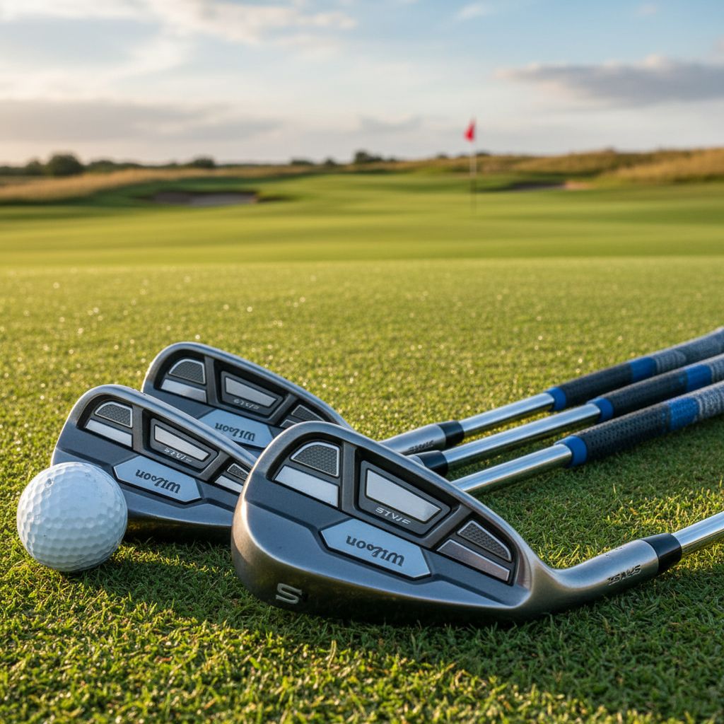 A set of newly released Wilson irons on the golf course.