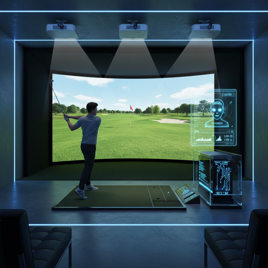 Rendering of proposed high-tech golf simulator centre at Pontnewydd Golf Club
