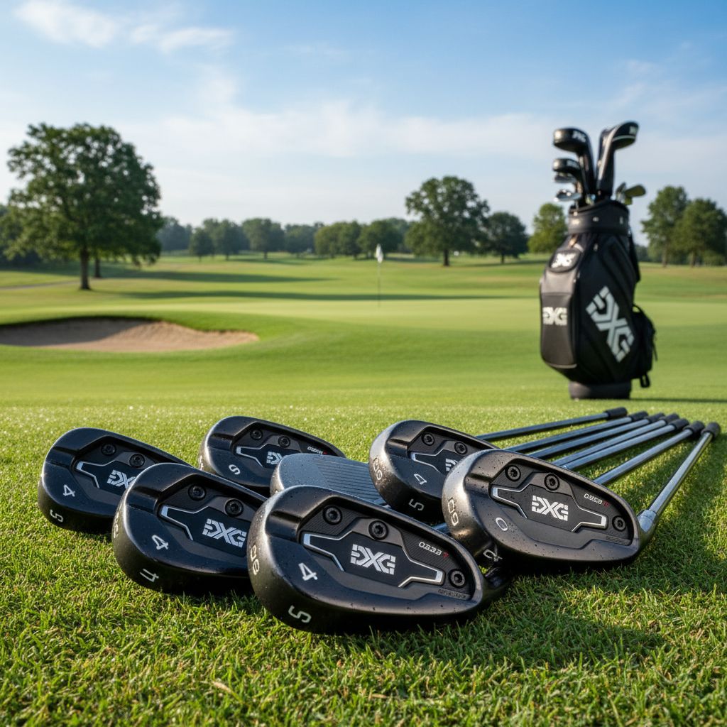 Close-up of PXG 0311 T GEN8 Irons on a golf course