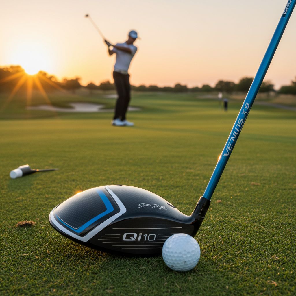 Scottie Scheffler holding TaylorMade Qi10 Driver during victory