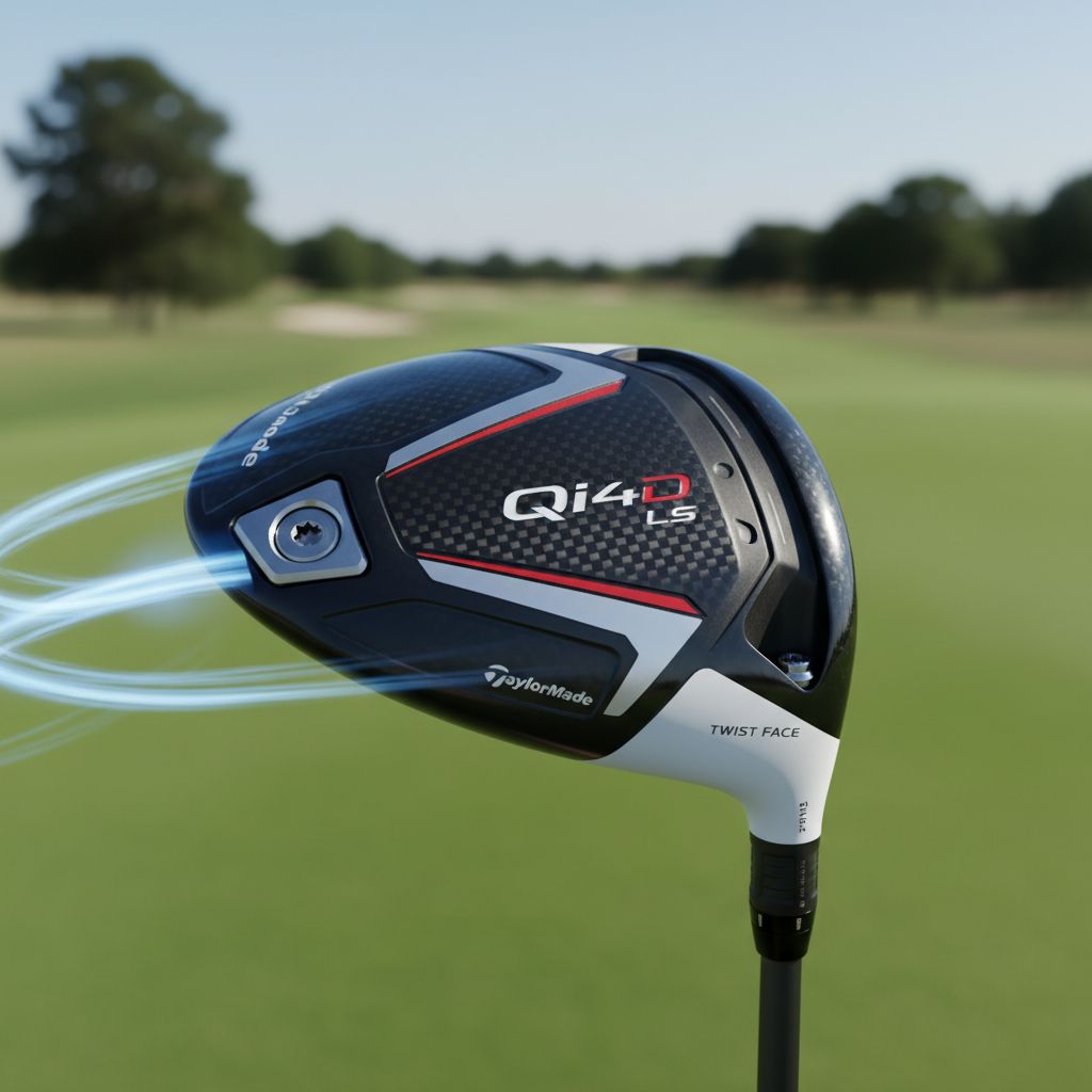 TaylorMade Qi4D LS driver demonstrating its aerodynamic profile