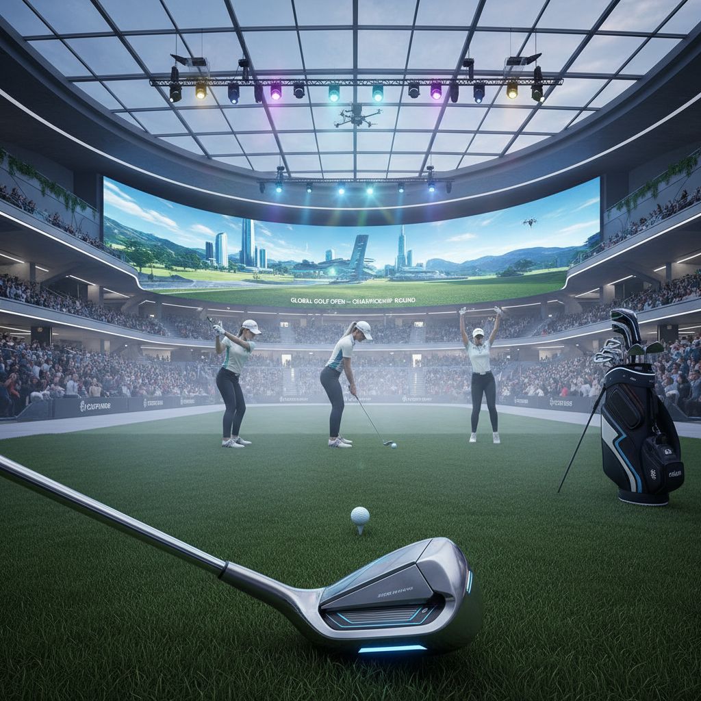 Announcement of the TGL Women's League with female golfers
