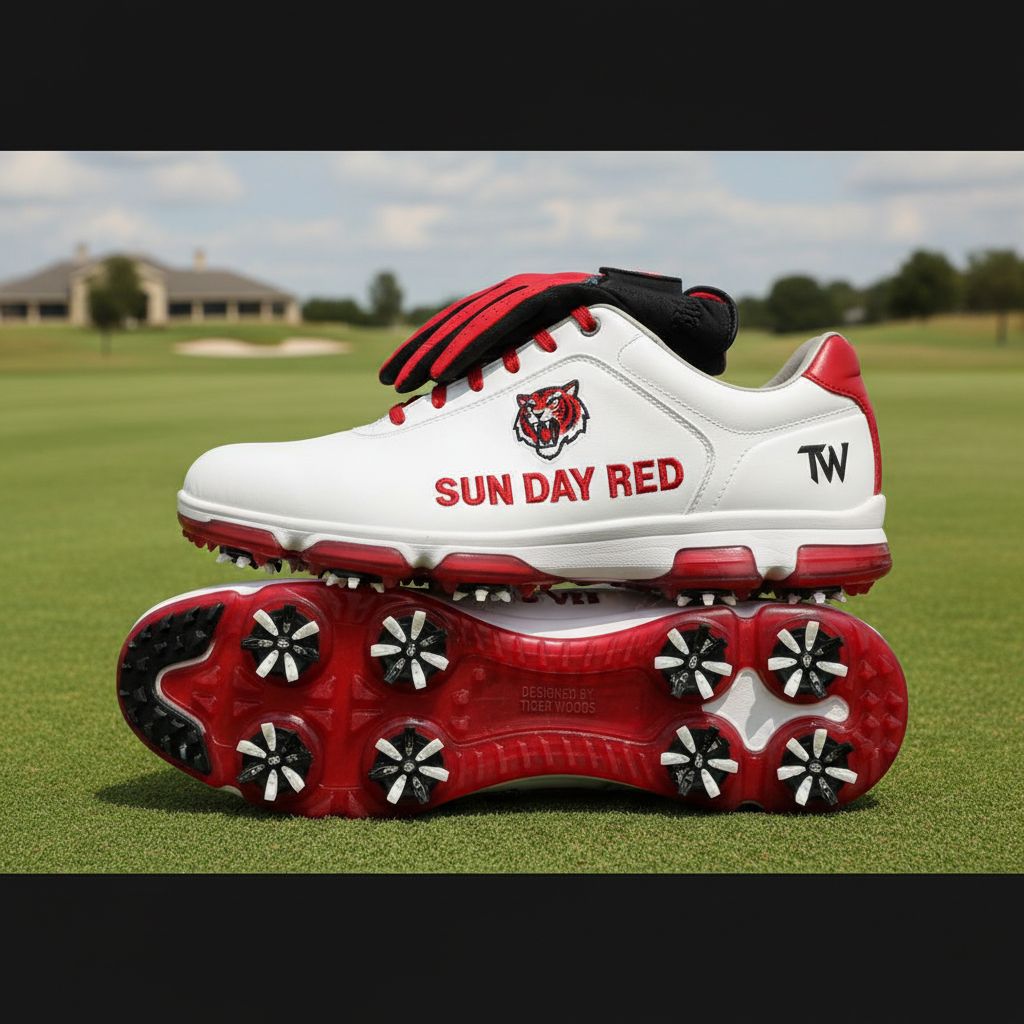 Tiger Woods new Sun Day Red Presidio Golf Shoe