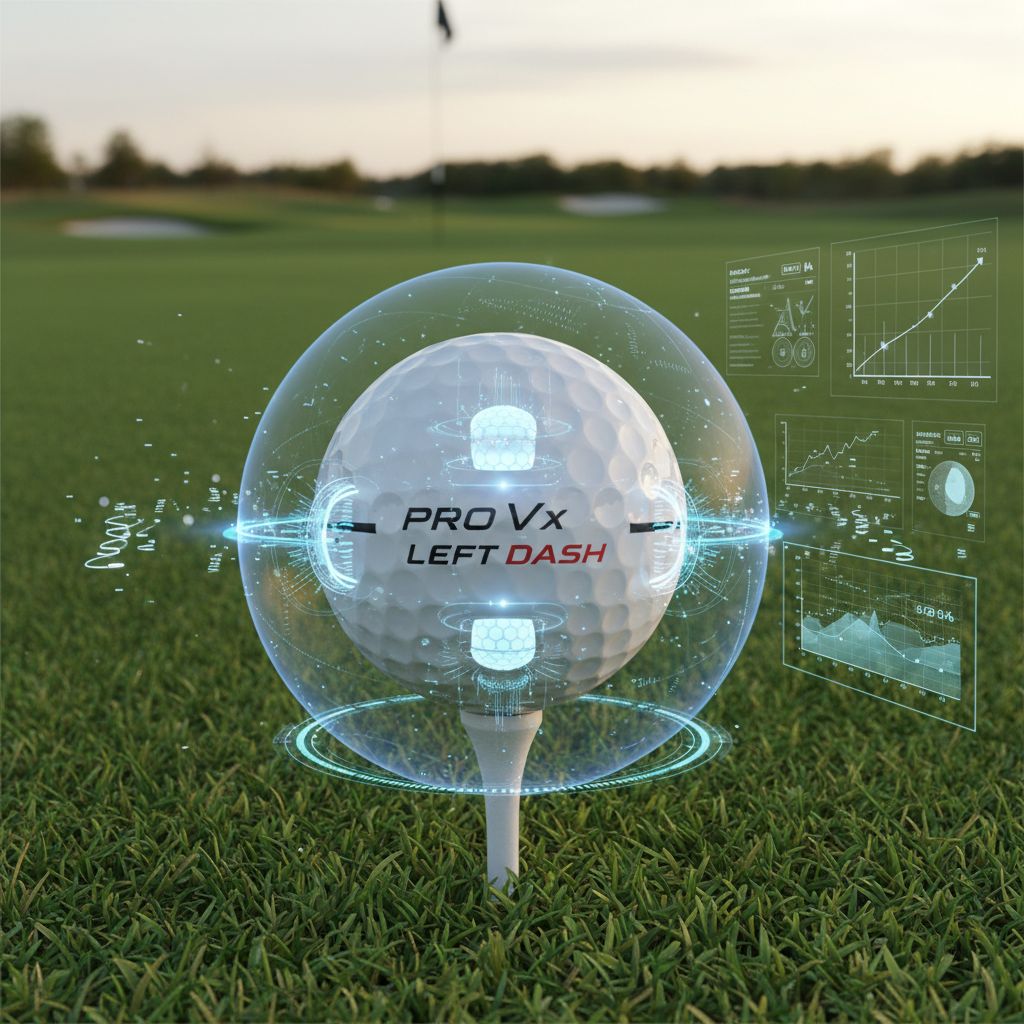 2026 updated Titleist Pro V1x Left Dash golf ball showcasing its new features