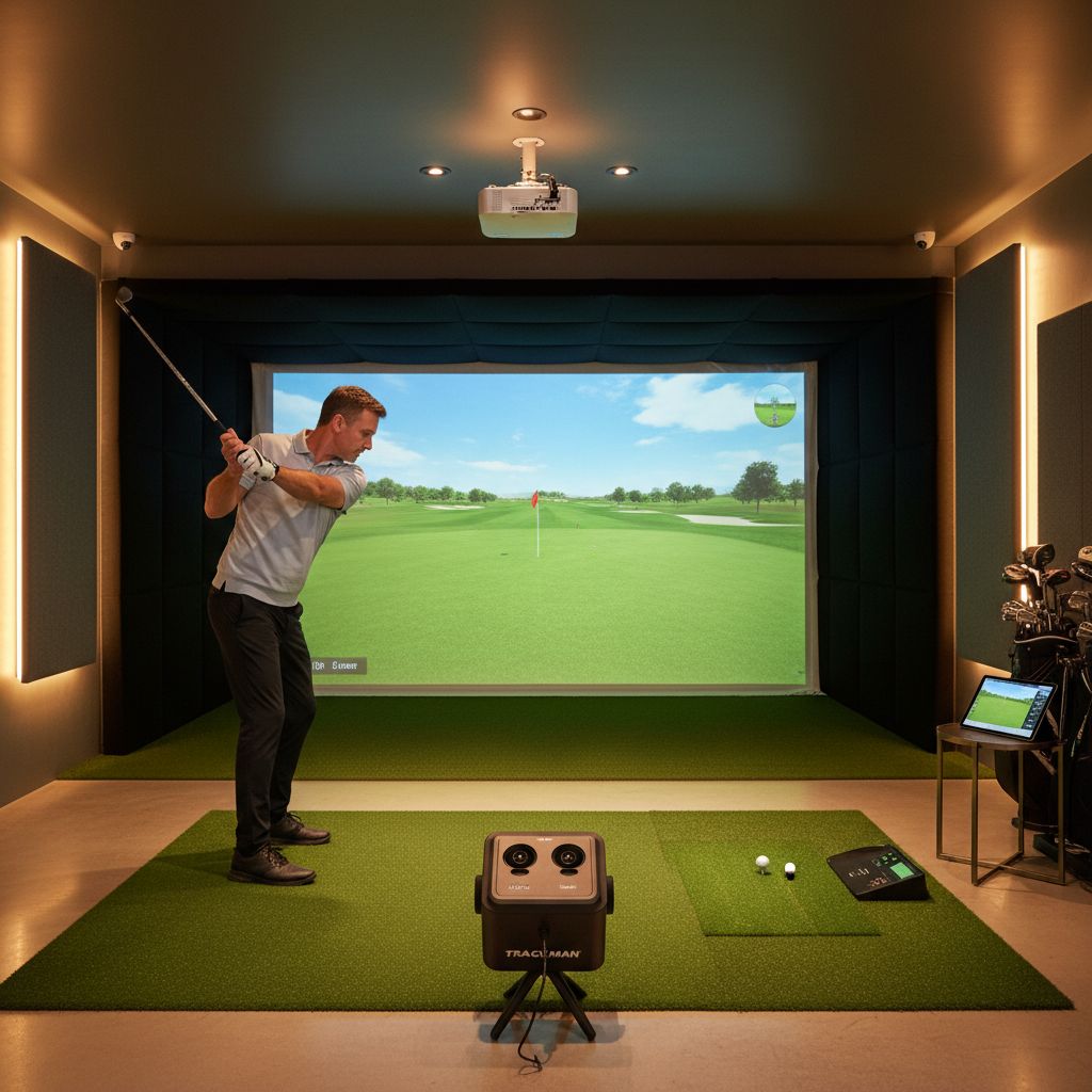 Trackman technology in an indoor golf simulator