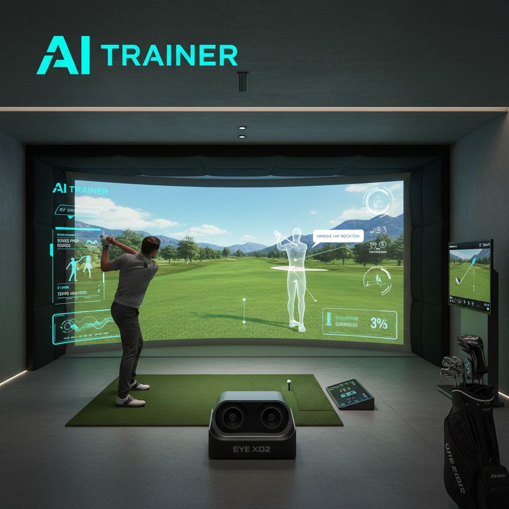 Uneekor's golf simulator with AIMY AI Trainer features