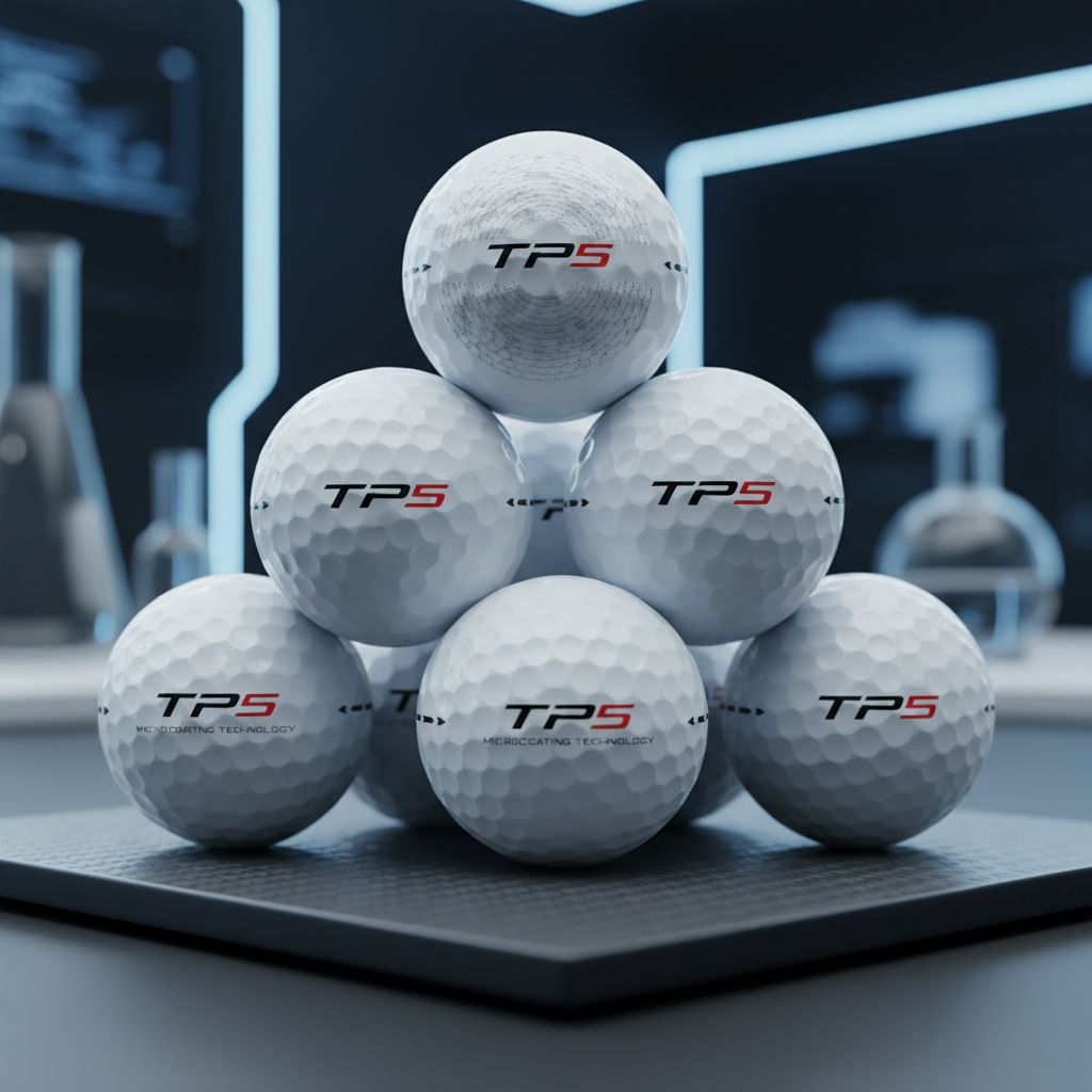New TaylorMade TP5 golf balls showcasing microcoating technology