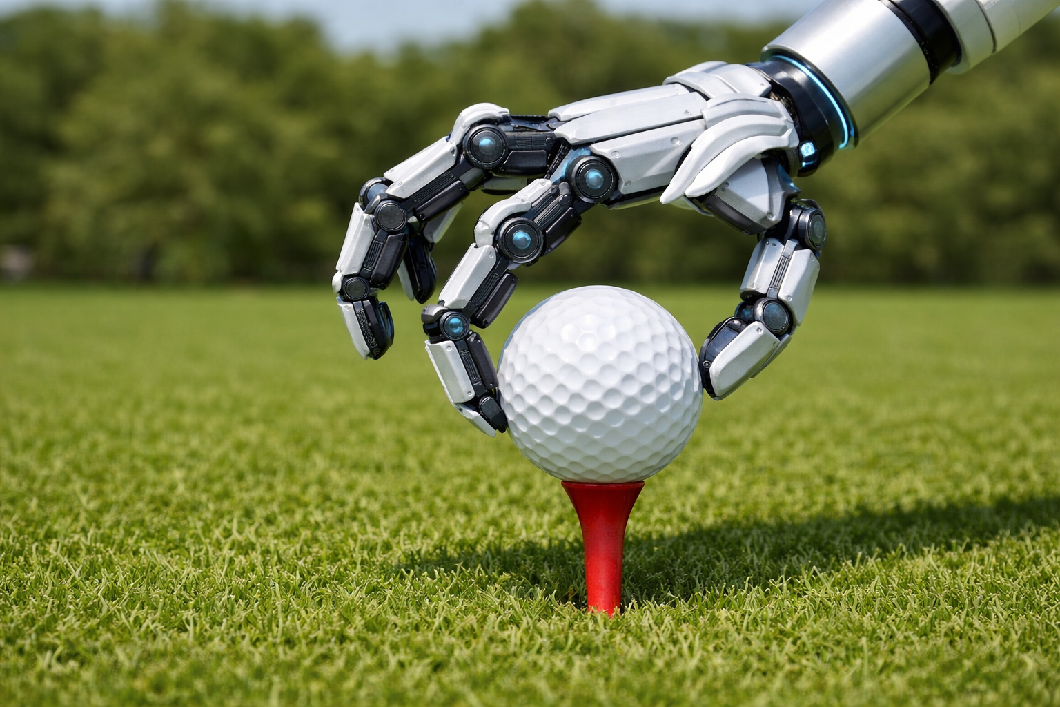 Robotic Hands holding a golf ball
