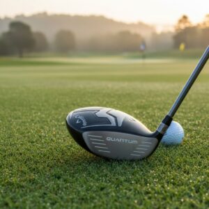 Callaway Quantum mini driver displayed on a golf course