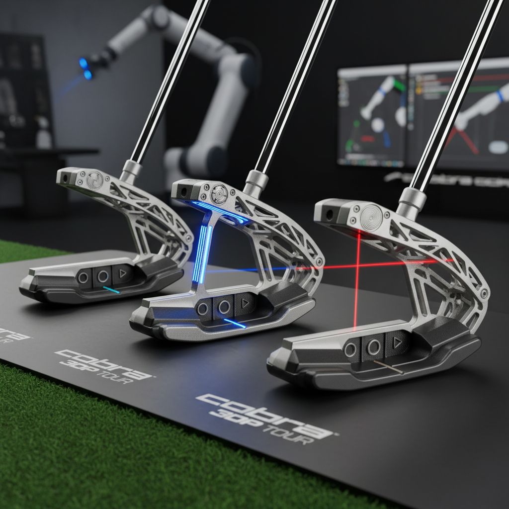 Cobra Golf 3DP Tour Putters on a golf course