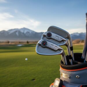 Golf clubs showing adjusted loft settings for altitude