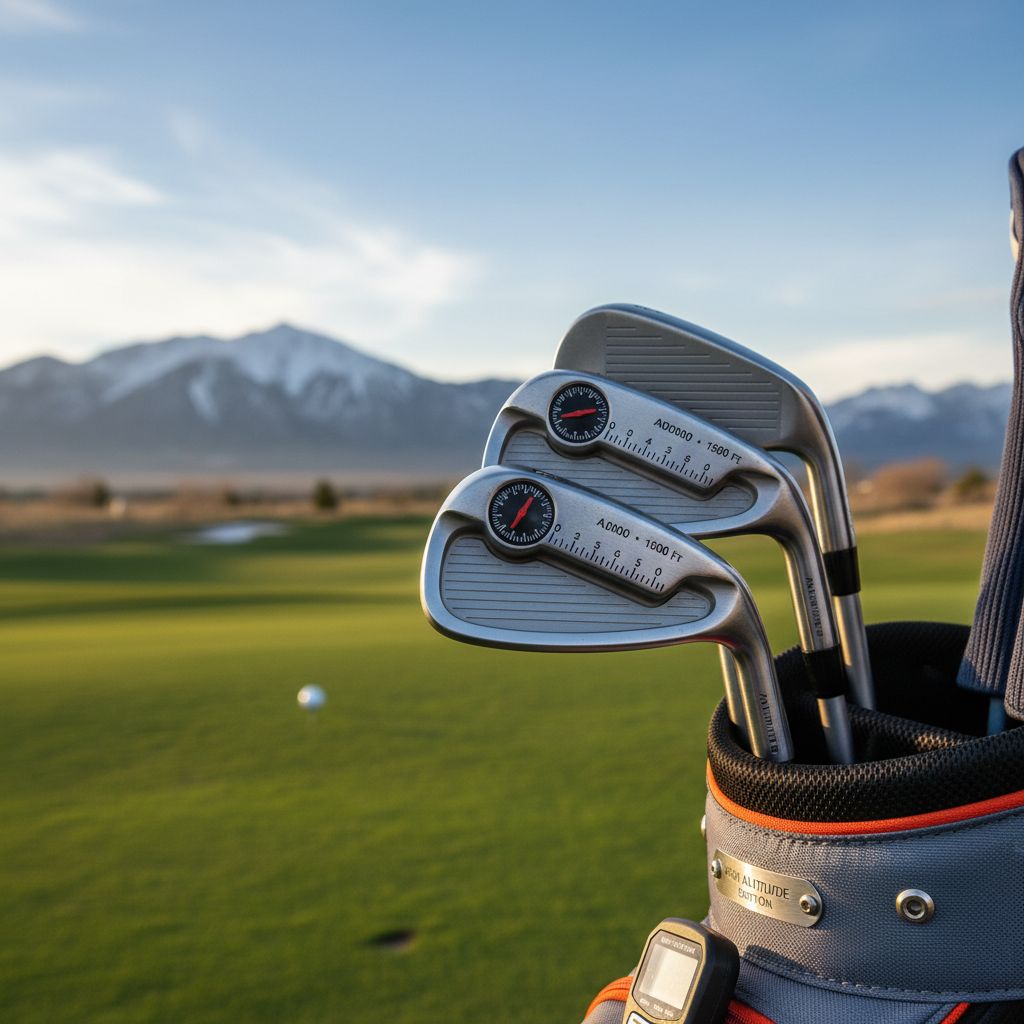 Golf clubs showing adjusted loft settings for altitude