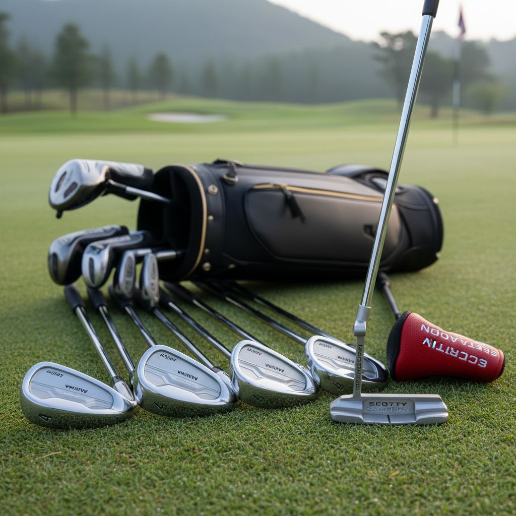 Justin Rose with his 2026 golf equipment including Miura irons and Scotty Cameron putter
