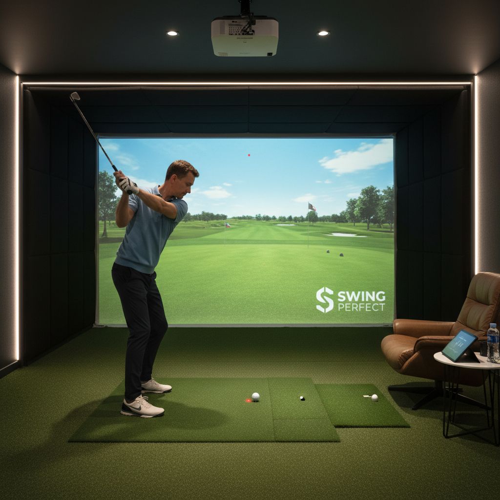Interior view of The Clubhouse featuring golf simulators