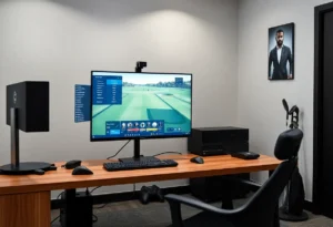High-performance computer setup for golf simulation